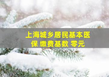 上海城乡居民基本医保 缴费基数 零元